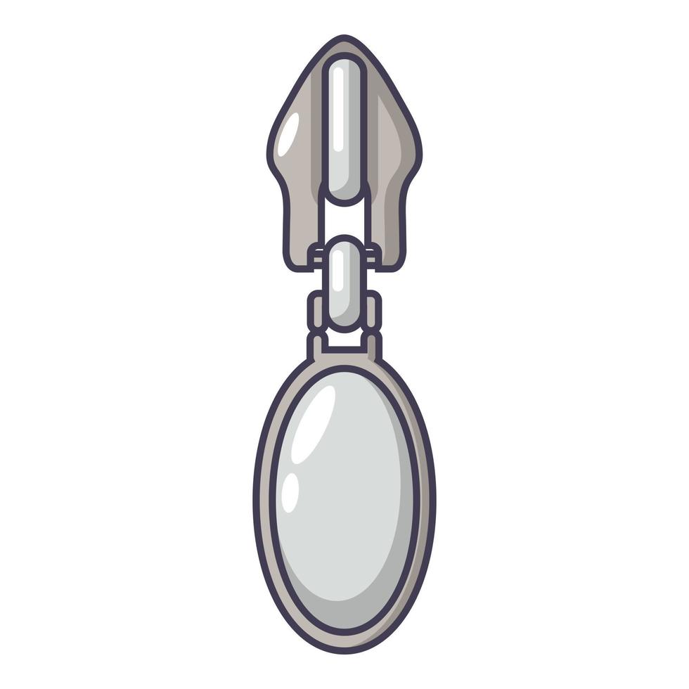 ovale cerniera lampo icona, cartone animato stile vettore