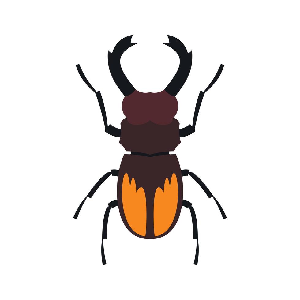 cervo scarafaggio icona, piatto stile vettore