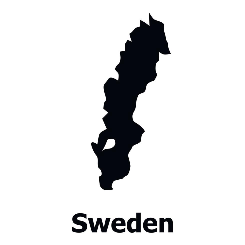 Svezia carta geografica icona, semplice stile vettore