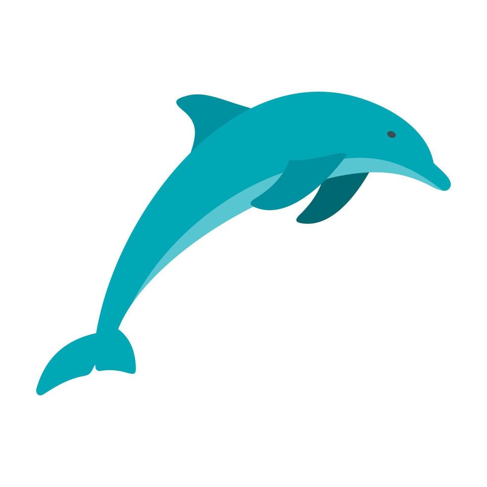 delfino icona, piatto stile vettore