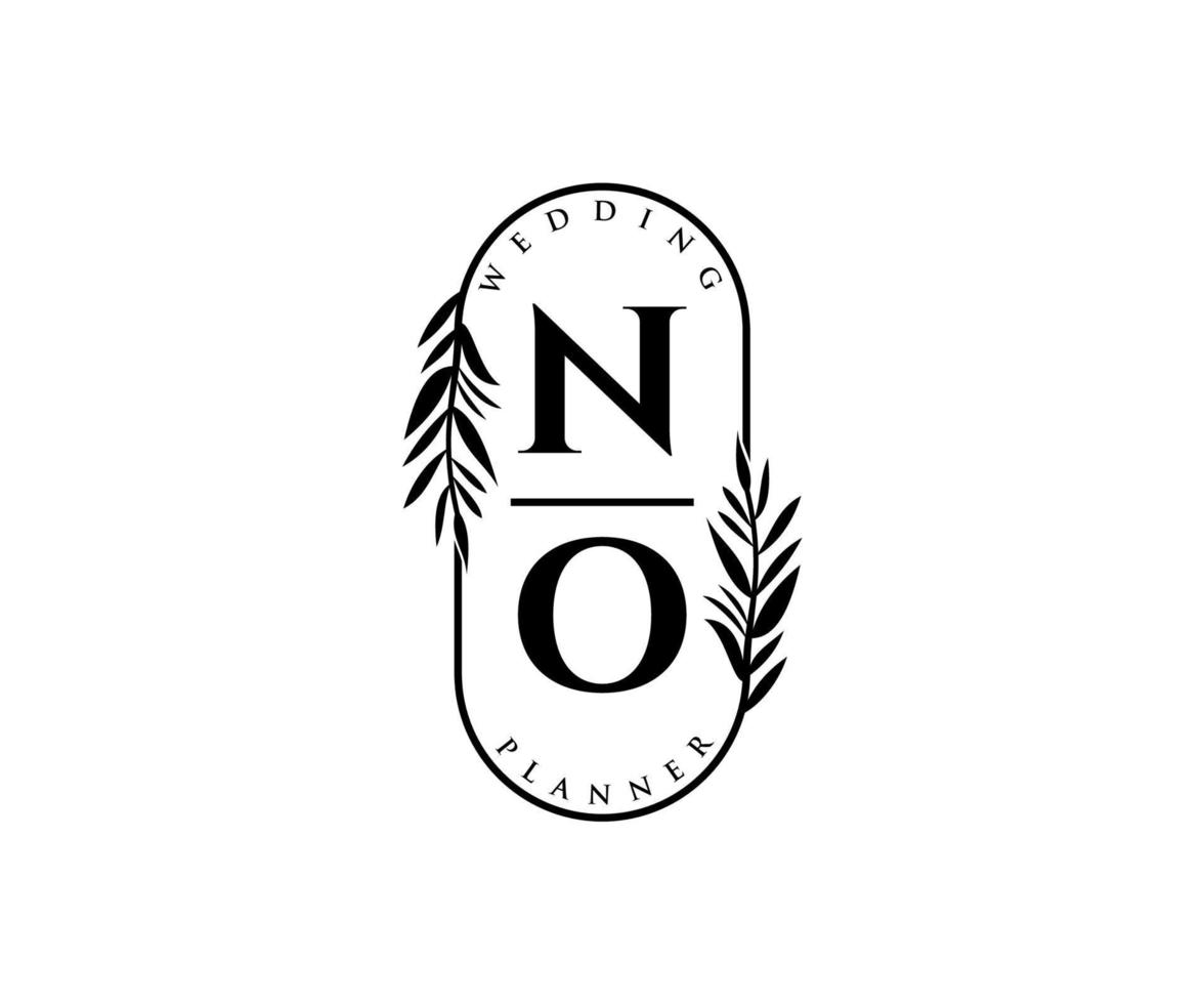 no iniziali lettera nozze monogramma loghi collezione, mano disegnato moderno minimalista e floreale modelli per invito carte, Salva il Data, elegante identità per ristorante, boutique, bar nel vettore