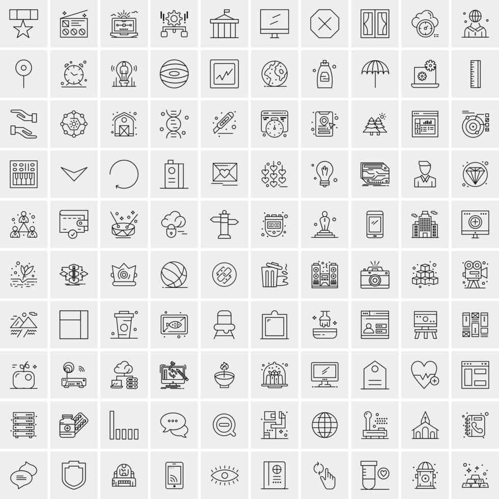imballare di 100 universale linea icone per mobile e ragnatela vettore