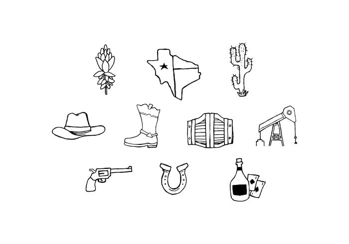 Texas Sketch Icon Vector gratuito