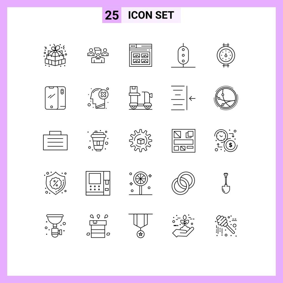 25 creativo icone moderno segni e simboli di verdura pisello squadra cibo sito web modificabile vettore design elementi