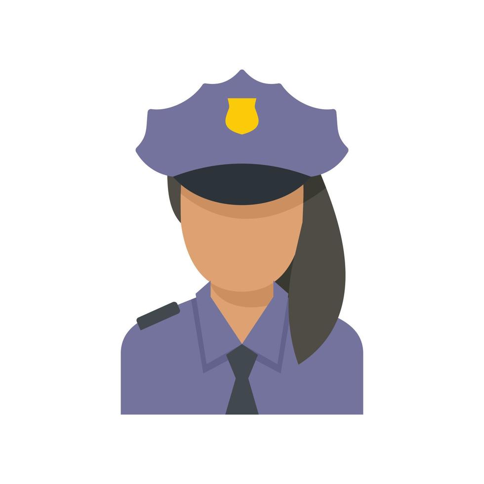 polizia donna confine icona piatto isolato vettore