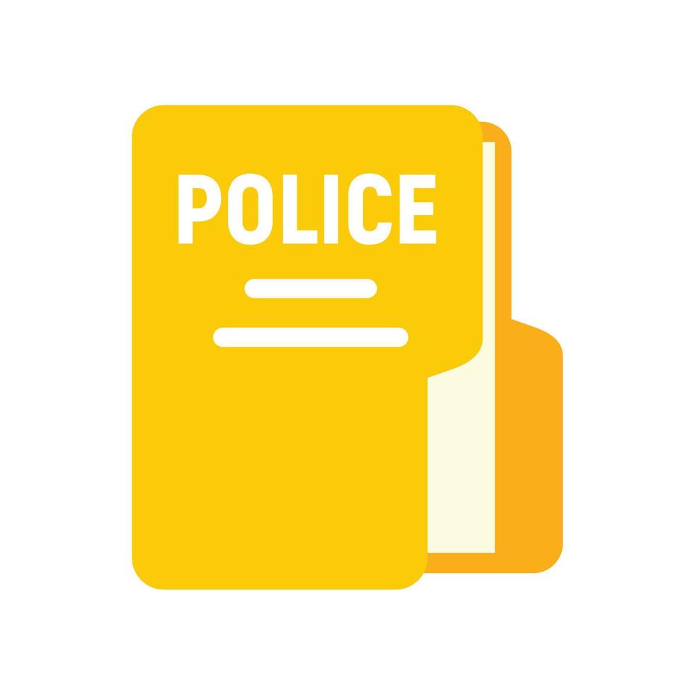 polizia stazione cartella icona piatto isolato vettore