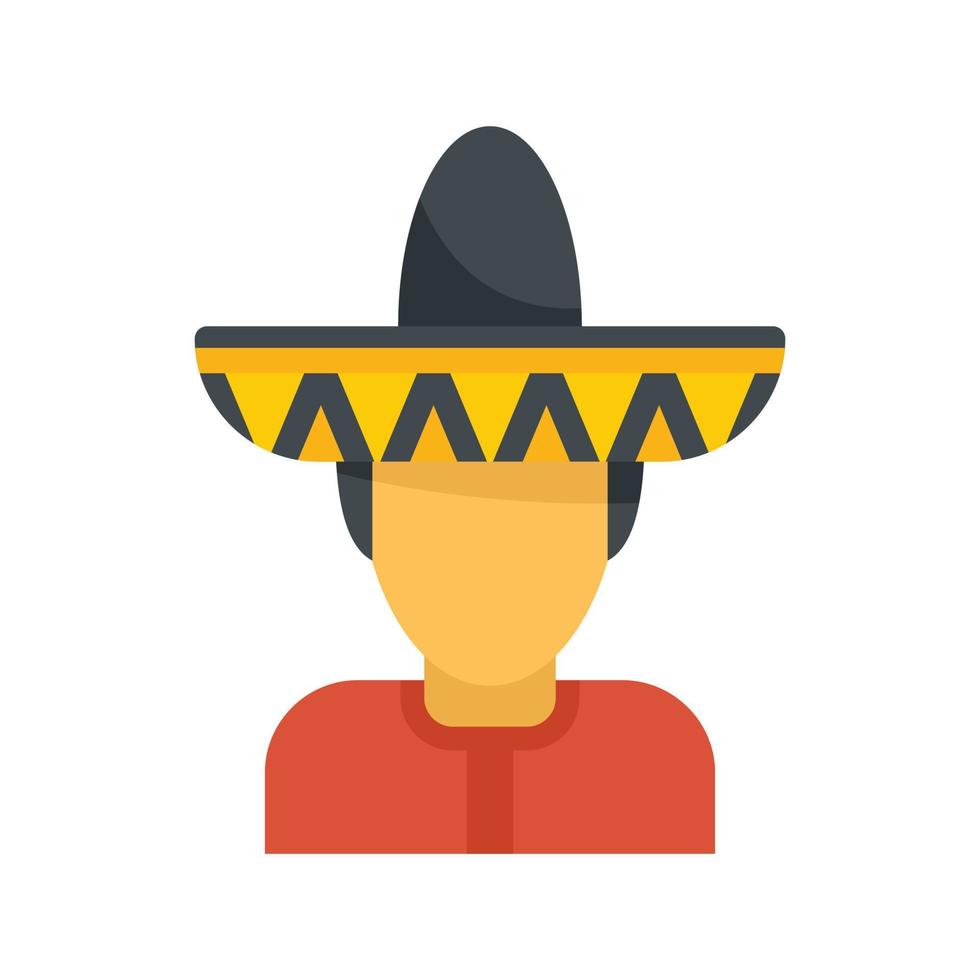 messicano uomo avatar icona piatto isolato vettore