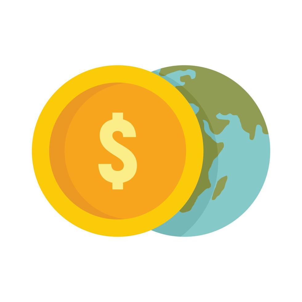 globale dollaro trasferimento icona piatto isolato vettore