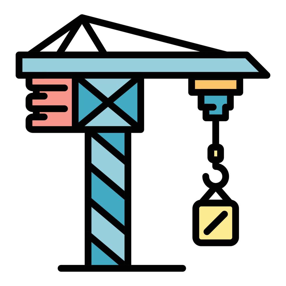 industria gru icona colore schema vettore