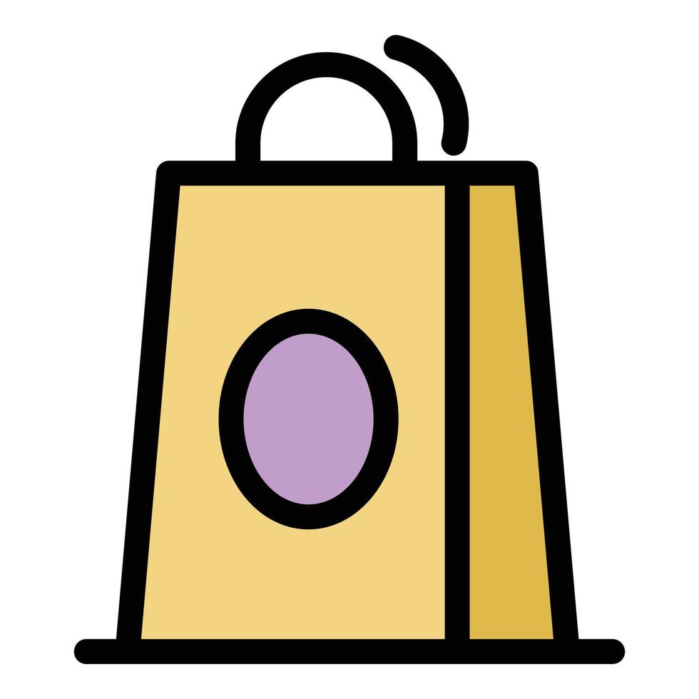 negozio carta Borsa icona colore schema vettore