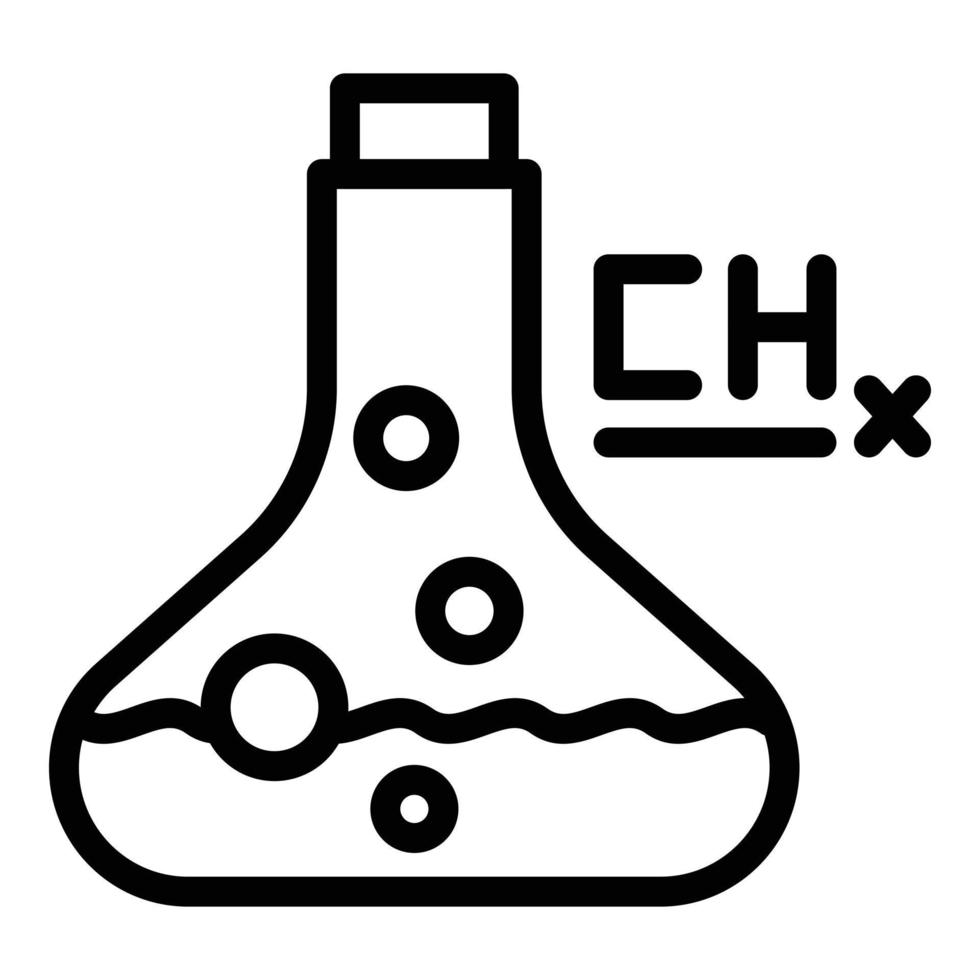chimico borraccia icona schema vettore. laboratorio ricerca vettore