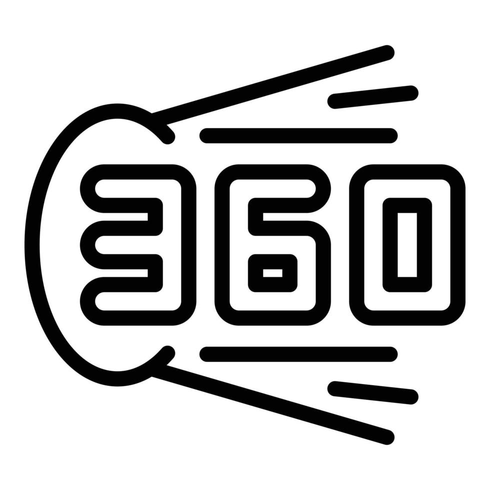 360 vr la realtà icona schema vettore. virtuale giro vettore