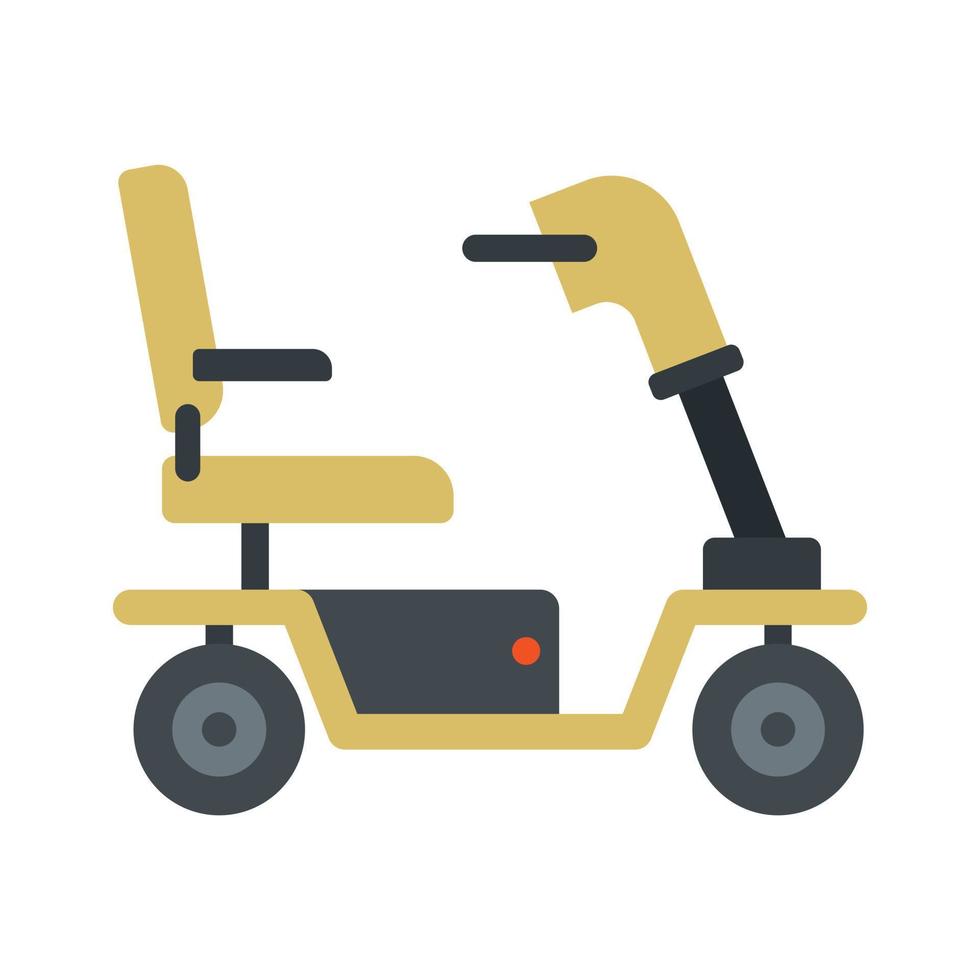 motorizzato sedia a rotelle icona piatto isolato vettore