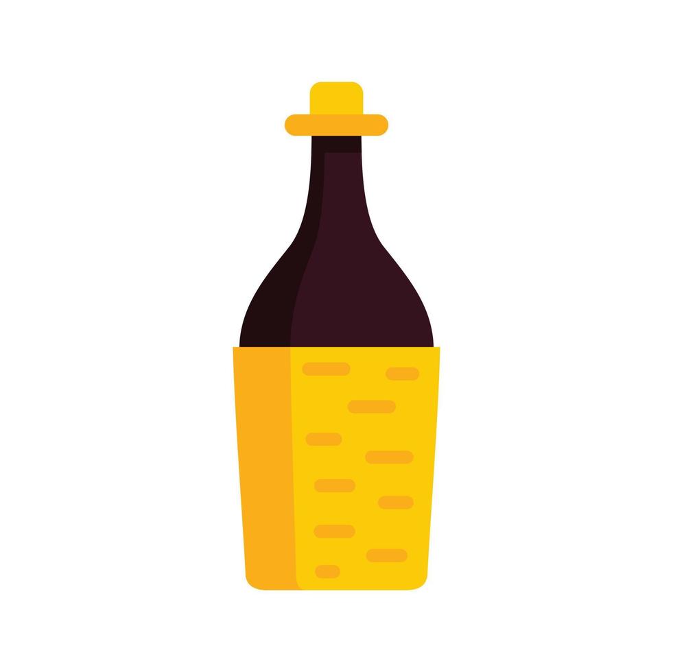Perù vino bottiglia icona piatto isolato vettore