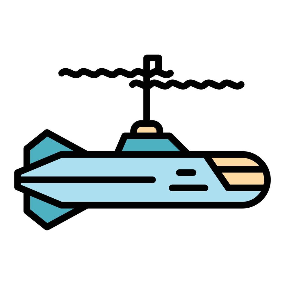 mare sottomarino icona colore schema vettore