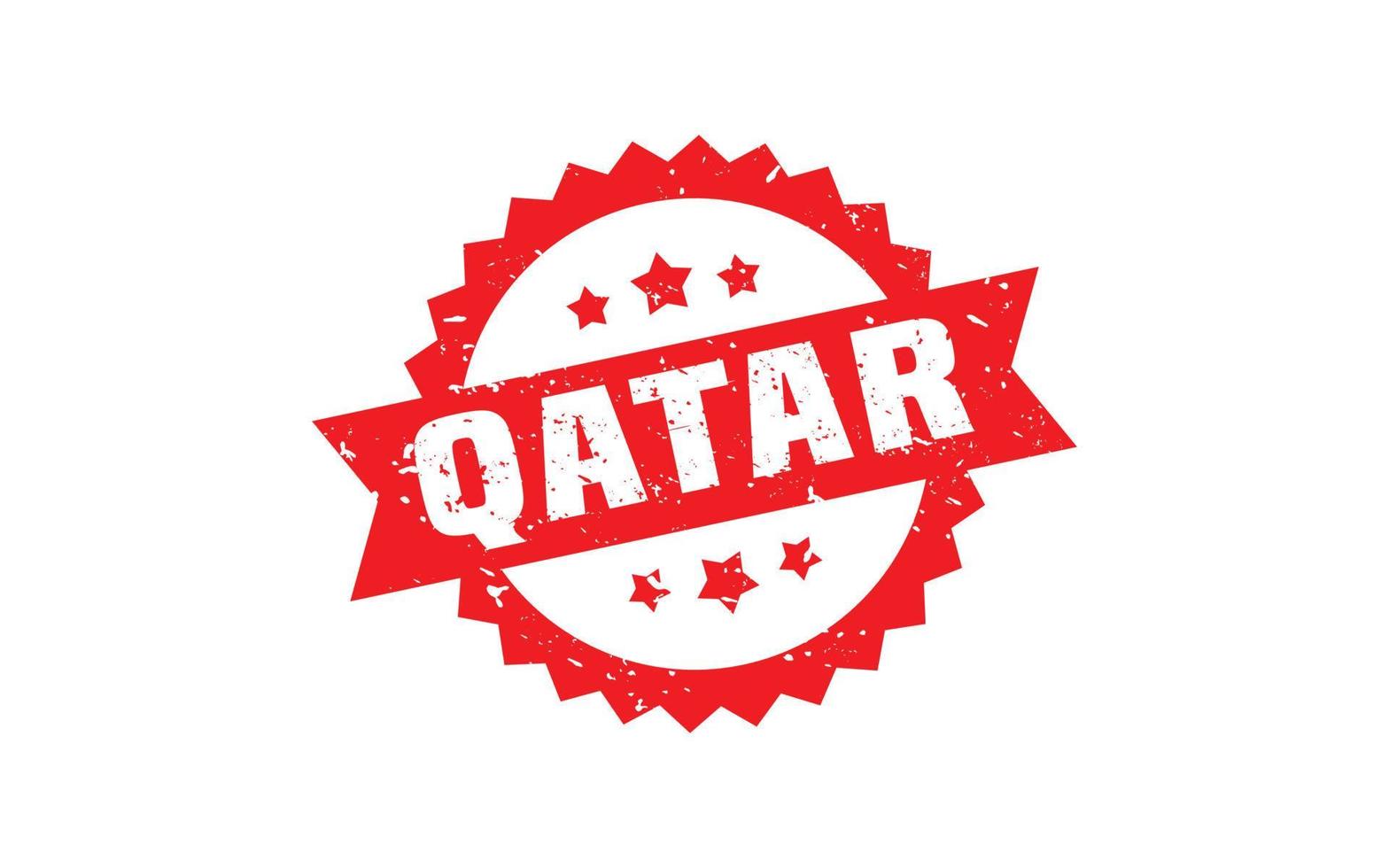 Qatar francobollo gomma da cancellare con grunge stile su bianca sfondo vettore