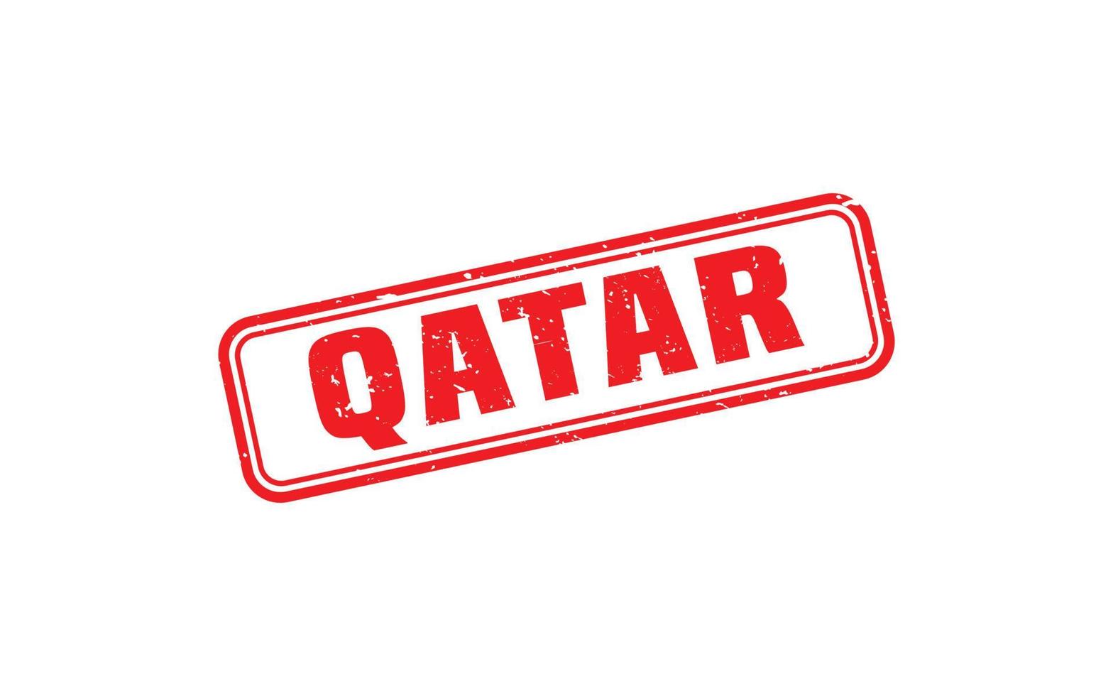 Qatar francobollo gomma da cancellare con grunge stile su bianca sfondo vettore