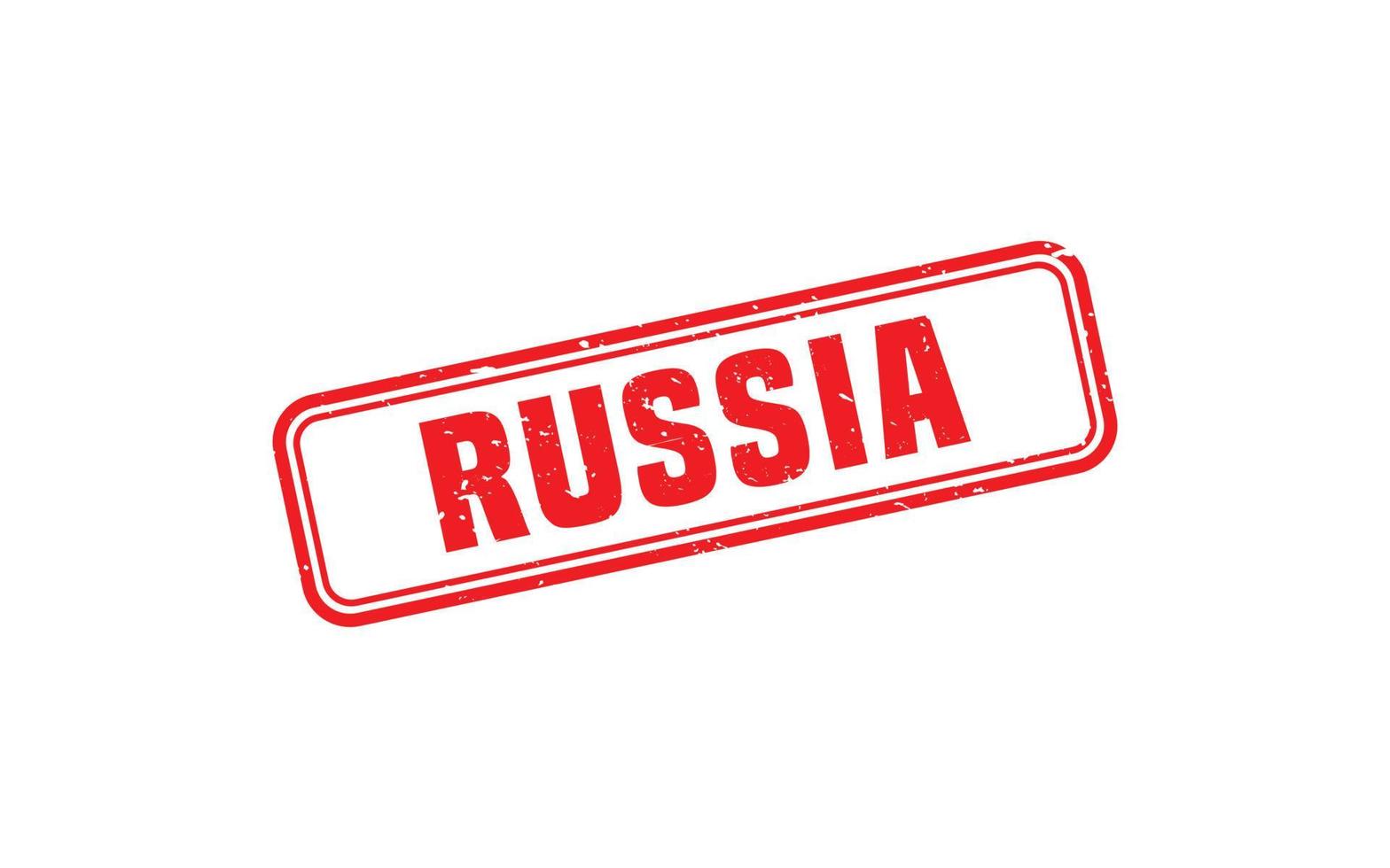 Russia francobollo gomma da cancellare con grunge stile su bianca sfondo vettore