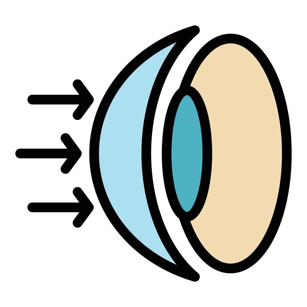 occhio lente icona colore schema vettore