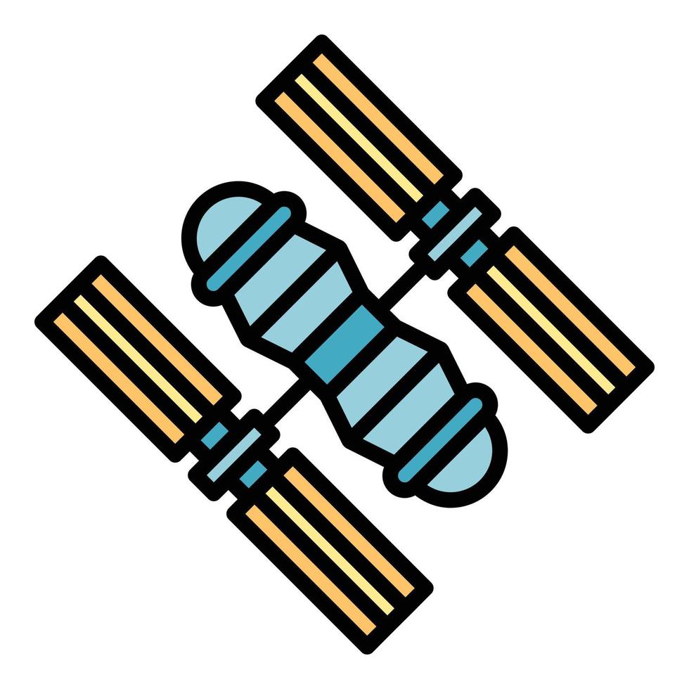 solare spazio stazione icona colore schema vettore