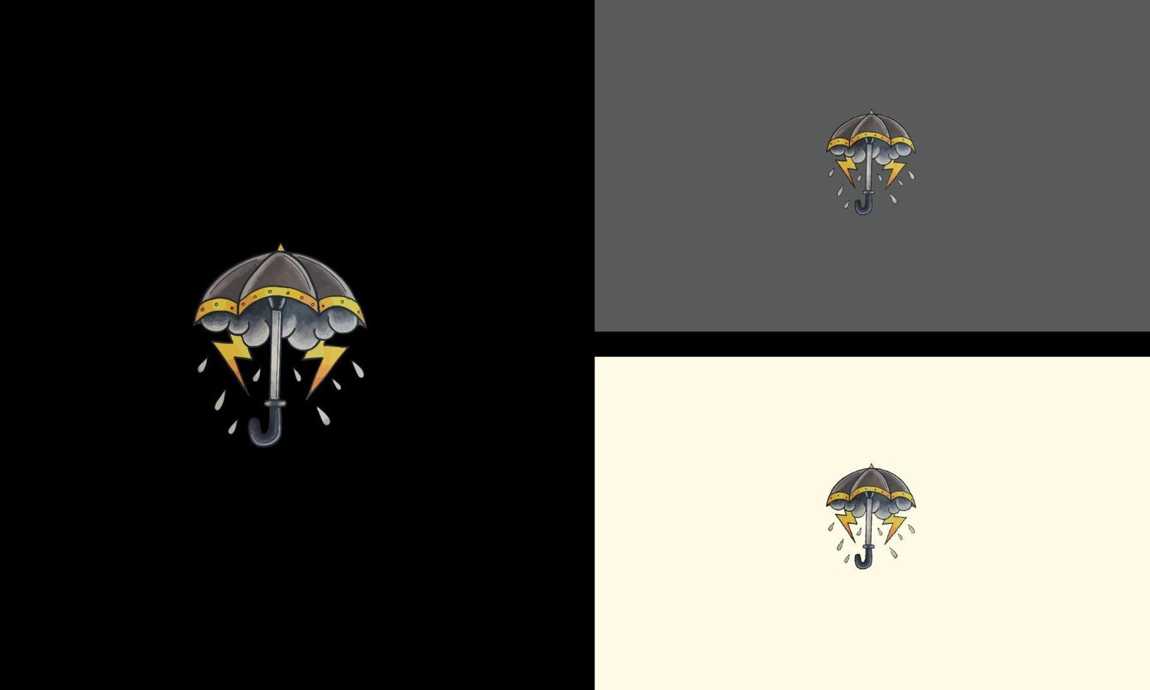 ombrello con fulmine vettore illustrazione design