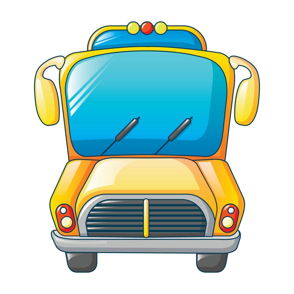 divertente ragazzo scuola autobus icona, cartone animato stile vettore