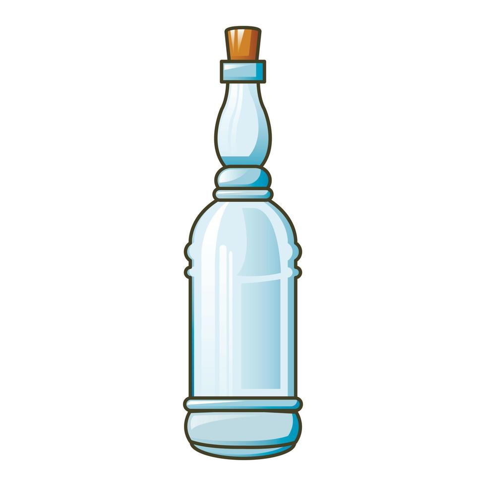 trasparente oliva olio bottiglia icona, cartone animato stile vettore