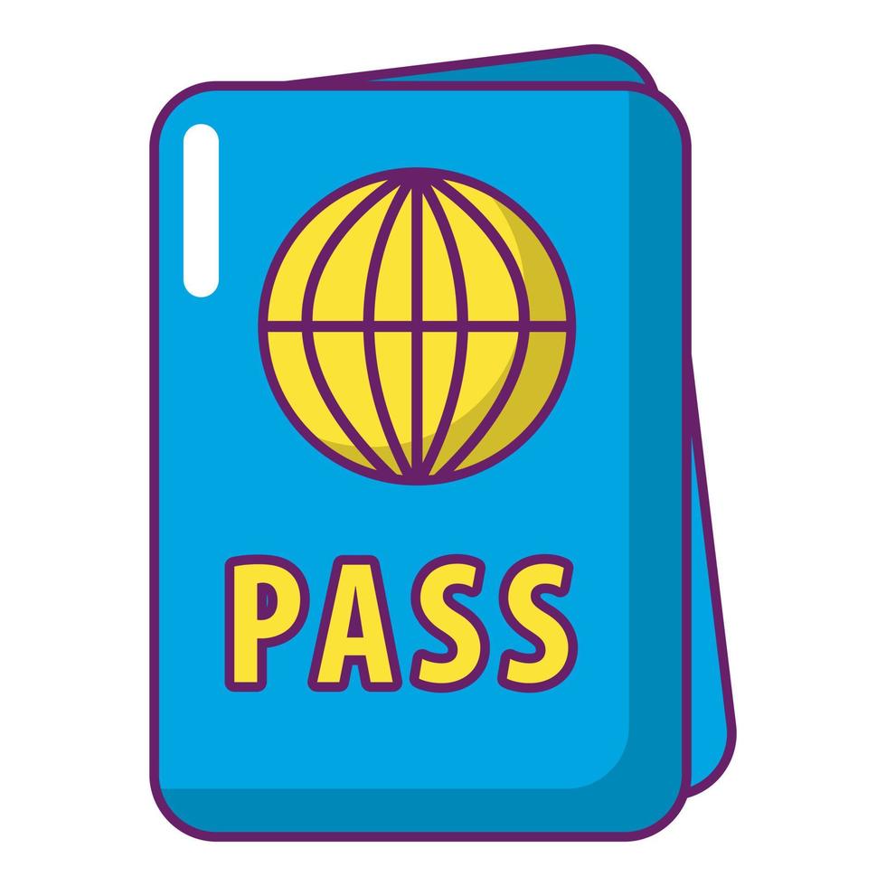 internazionale passaporto icona, cartone animato stile vettore