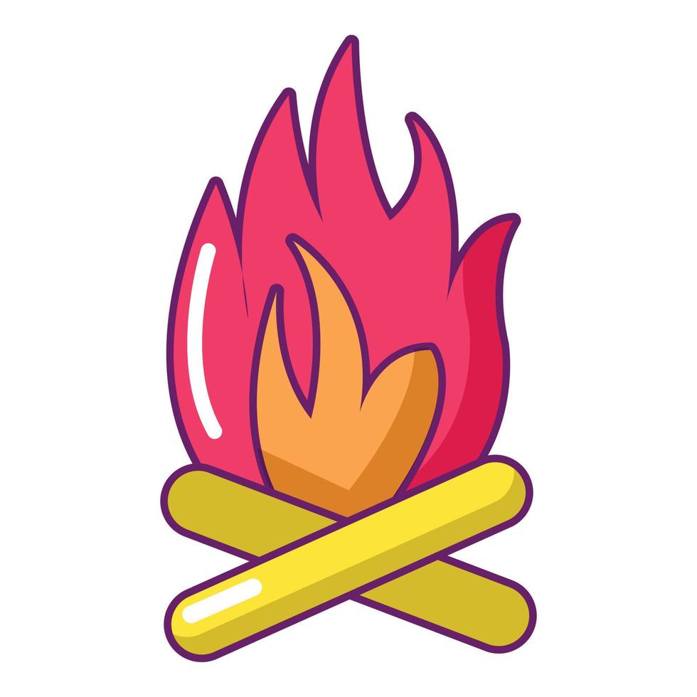 fuoco di bivacco icona, cartone animato stile vettore