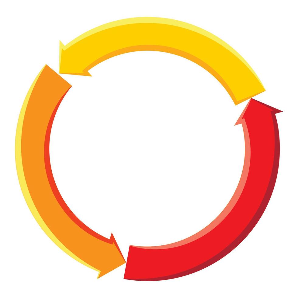 colorato ciclo cerchio diagramma icona, cartone animato stile vettore