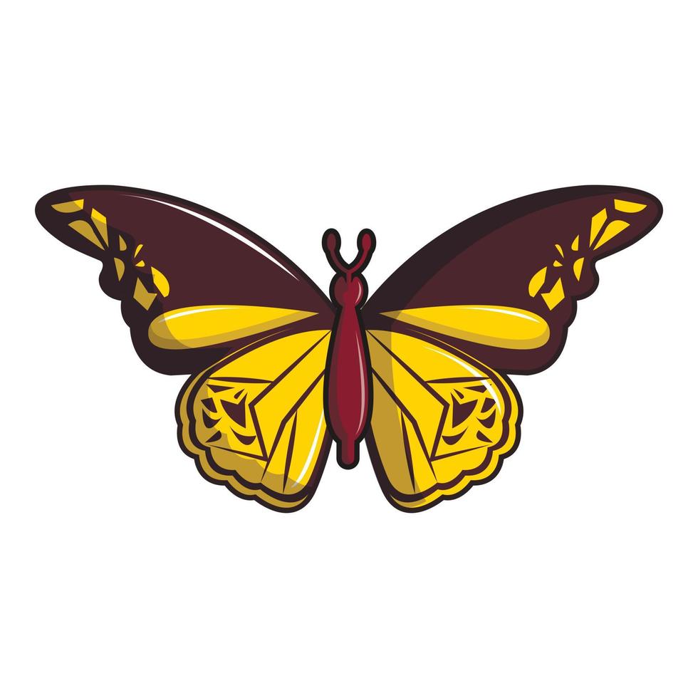 ciano farfalla icona, cartone animato stile vettore