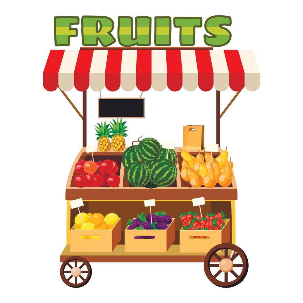 frutta mobile merenda icona, cartone animato stile vettore