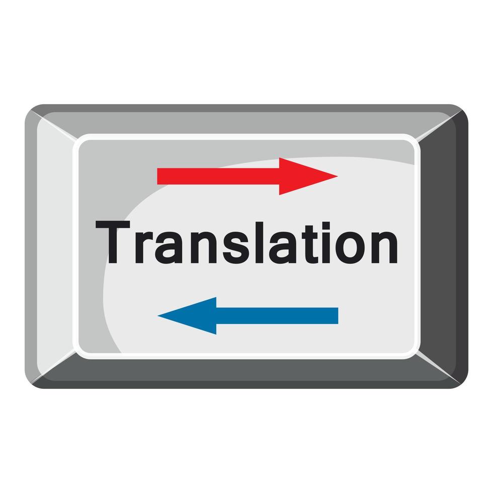tradurre pulsante icona, cartone animato stile vettore