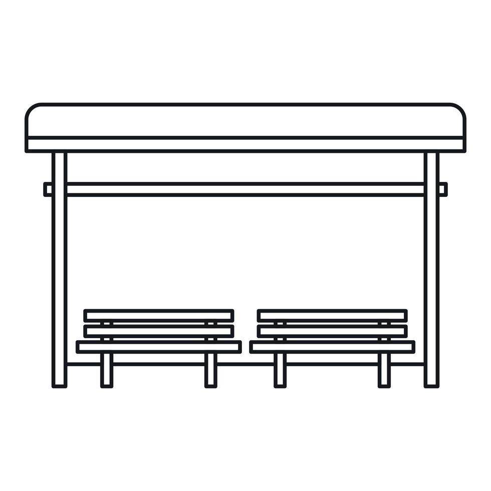autobus fermare icona, schema stile vettore