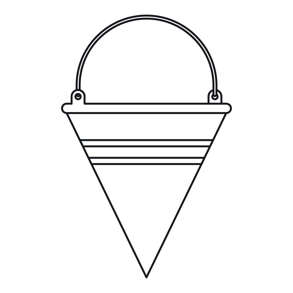 fuoco secchio icona, schema stile vettore