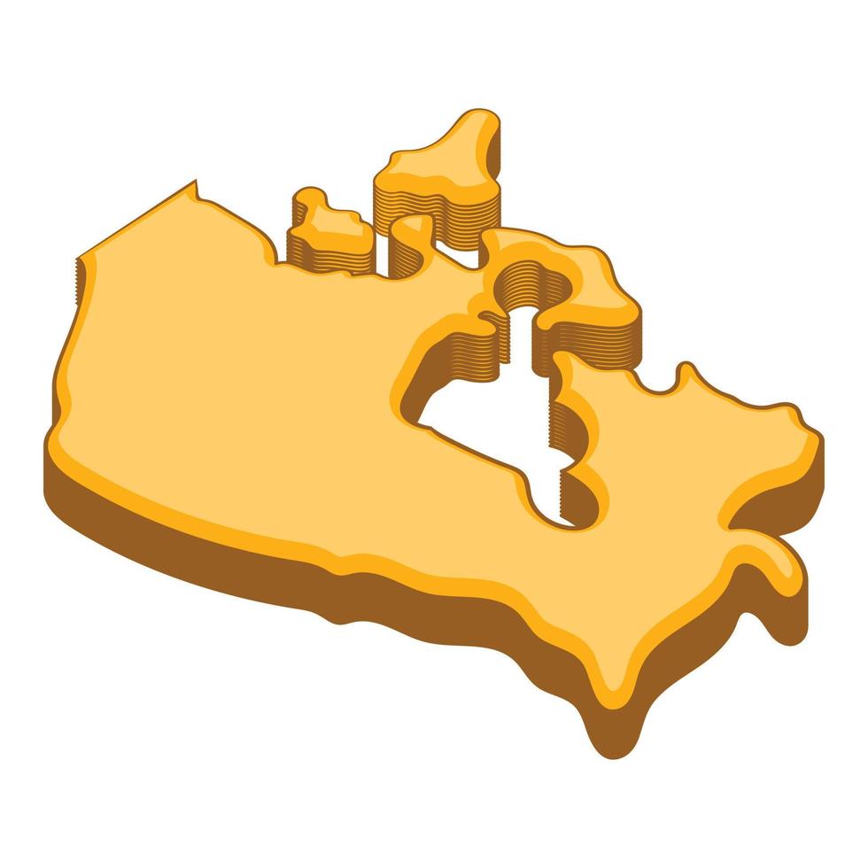 Canada carta geografica icona, cartone animato stile vettore