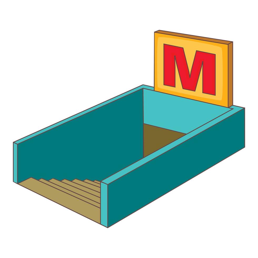 la metropolitana icona, cartone animato stile vettore
