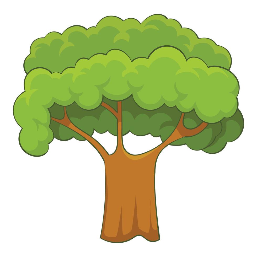 vecchio albero icona, cartone animato stile vettore