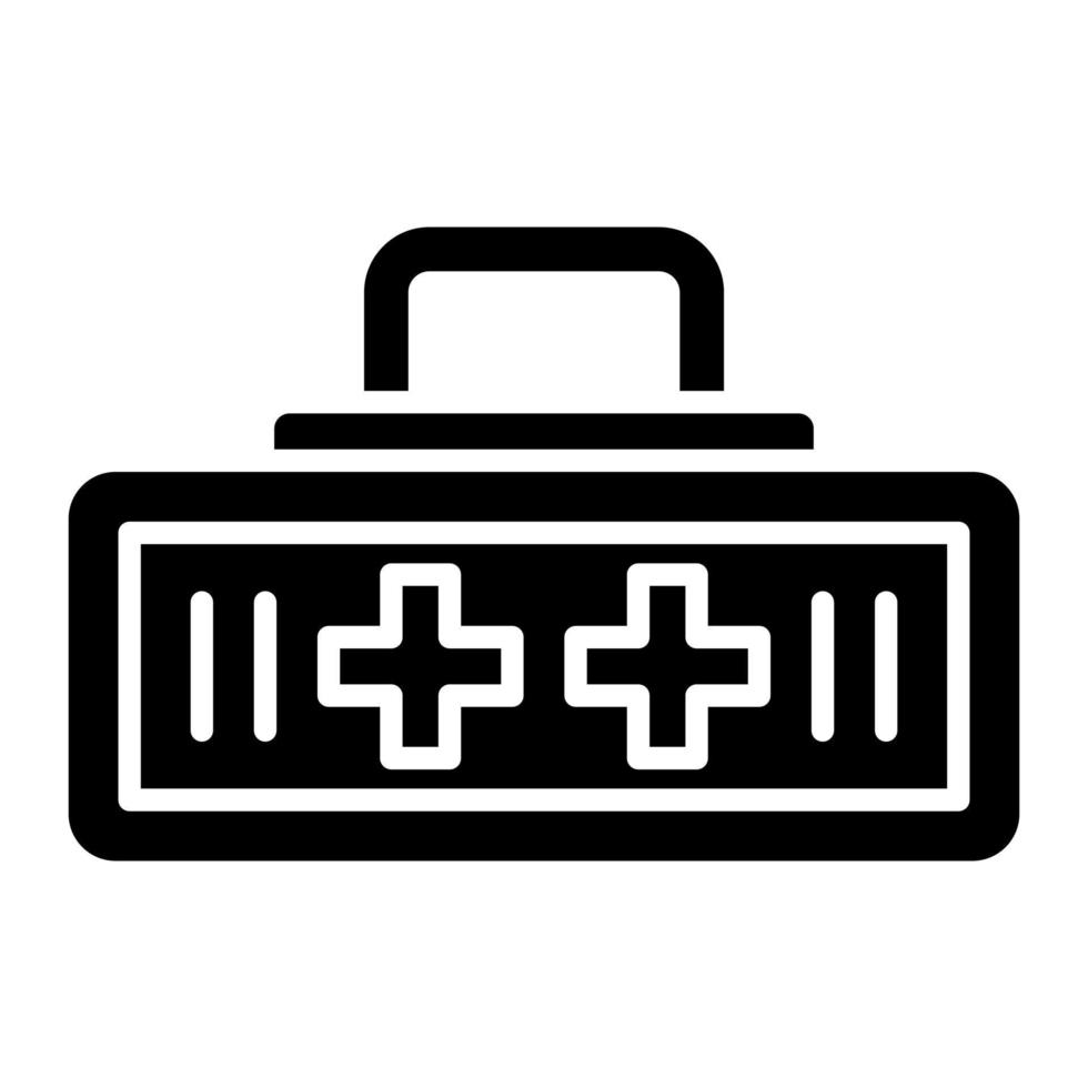 icona del glifo con kit di pronto soccorso vettore
