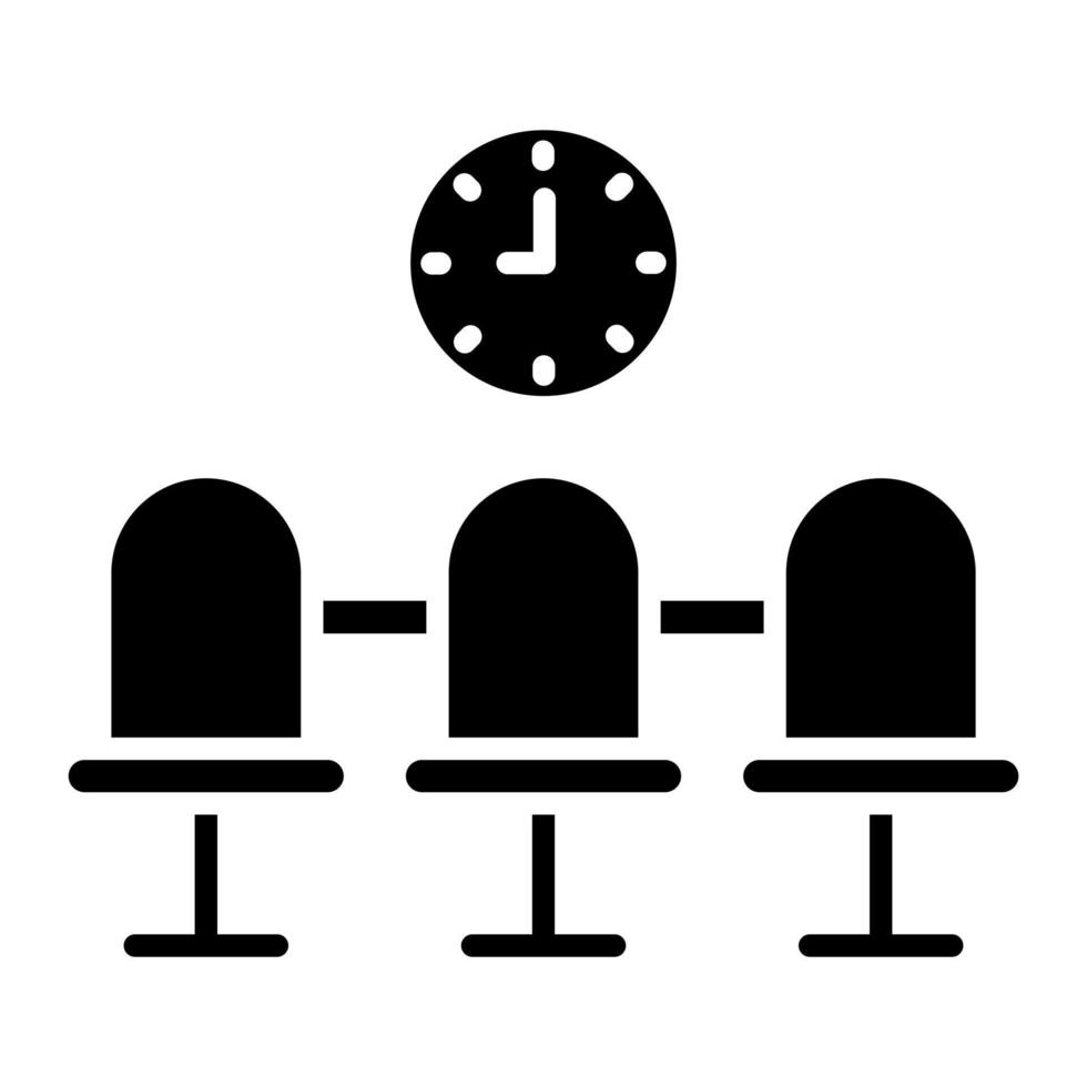 icona del glifo della sala d'attesa vettore