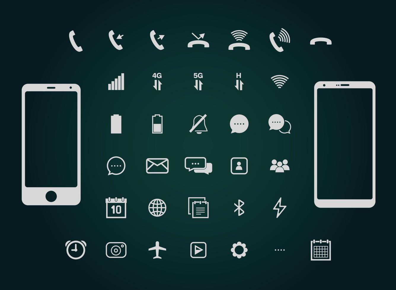 smartphone simbolo icona impostato nel vettore