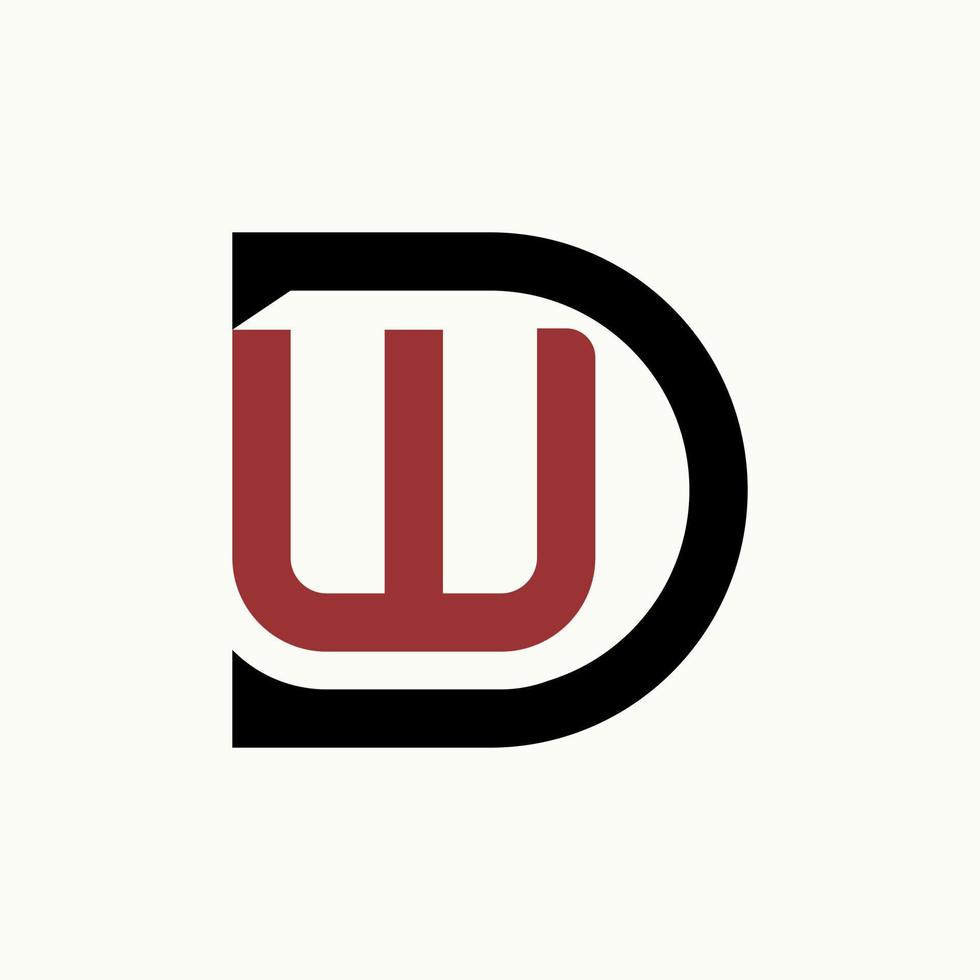 semplice e unico lettera o parola dw o wd font su linea dentro Immagine grafico icona logo design astratto concetto vettore scorta. può essere Usato come simbolo relazionato per iniziale o sport monogramma