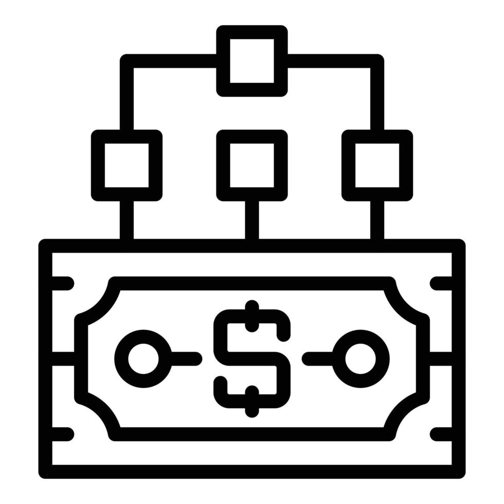 denaro contante monetizzare icona schema vettore. condurre digitale vettore