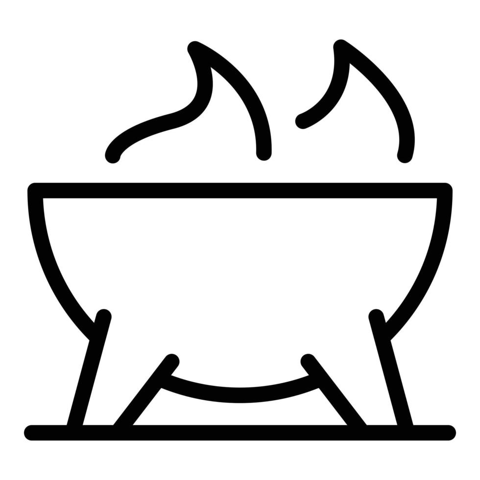 fuoco griglia icona schema vettore. bbq carne vettore