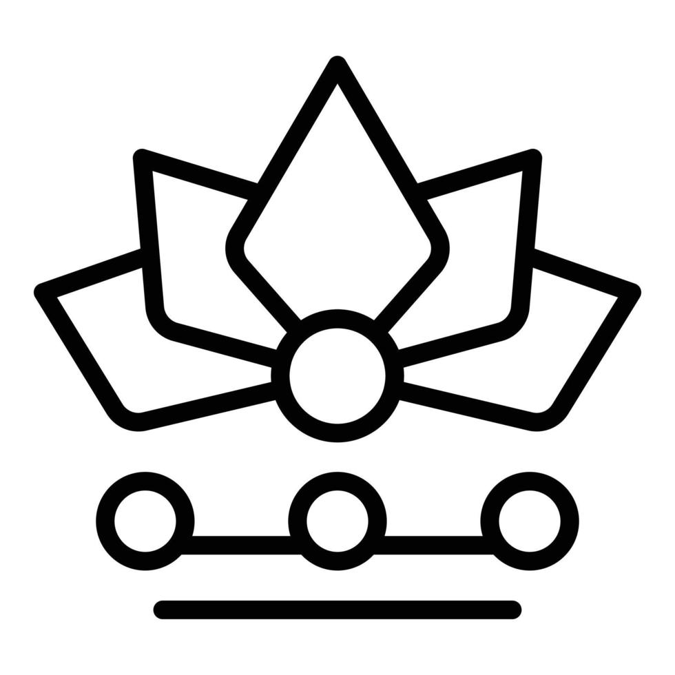 loto fiore icona schema vettore. camera calma vettore