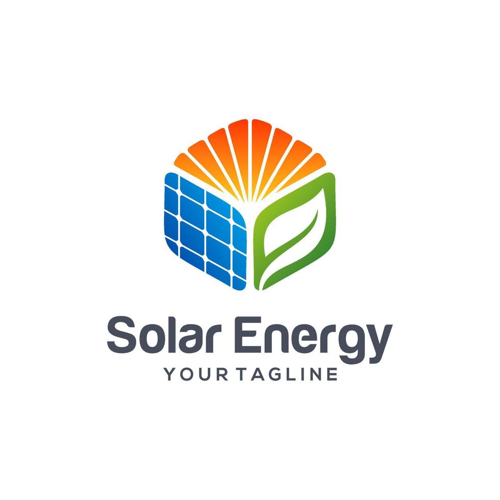 design del logo a energia solare vettore