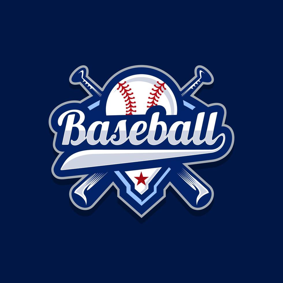 design del logo sportivo di baseball vettore