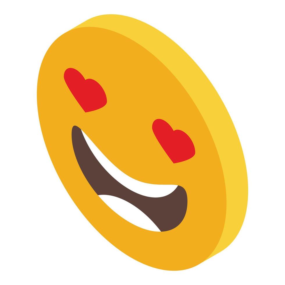 nel amore emoji icona isometrico vettore. viso contento vettore