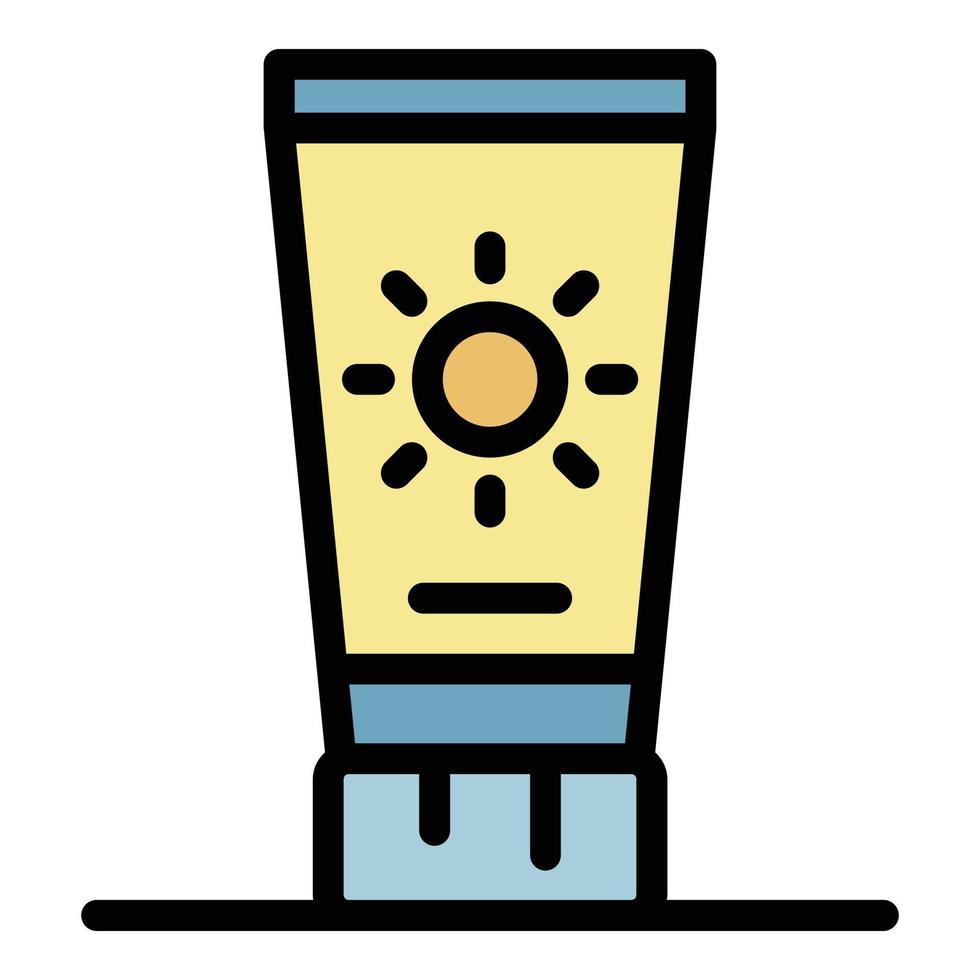 protezione solare tubo icona colore schema vettore