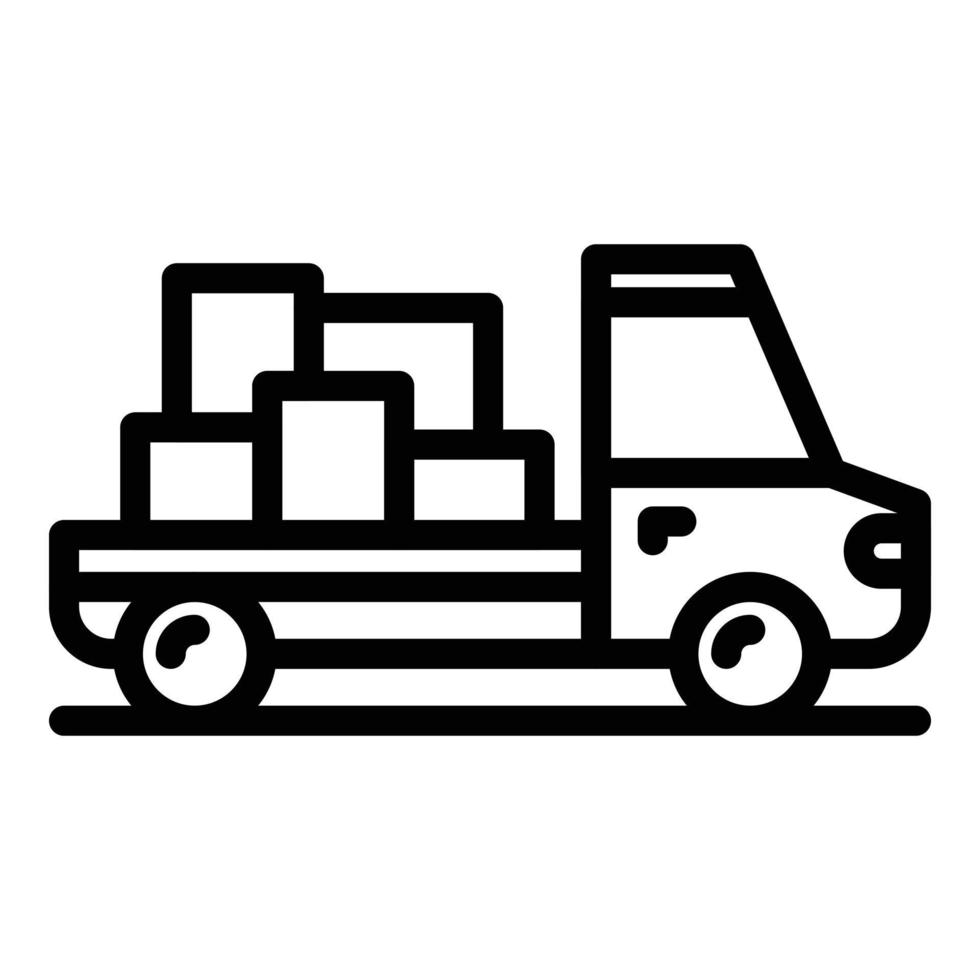 camion consegna scatola icona schema vettore. Casa servizio vettore